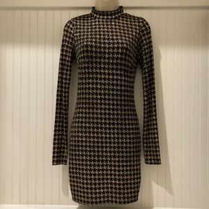 Sparkling Metallic Houndstooth Dress